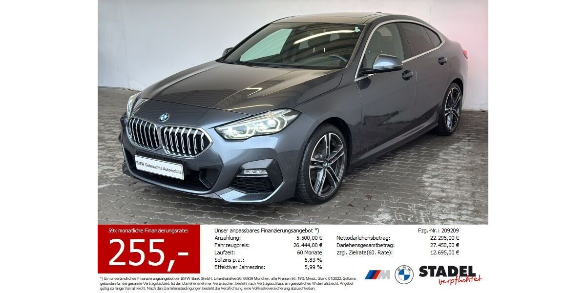 BMW 218 Gran Coupé 74.620 km 24.444 &euro; Heilbronn 74074
