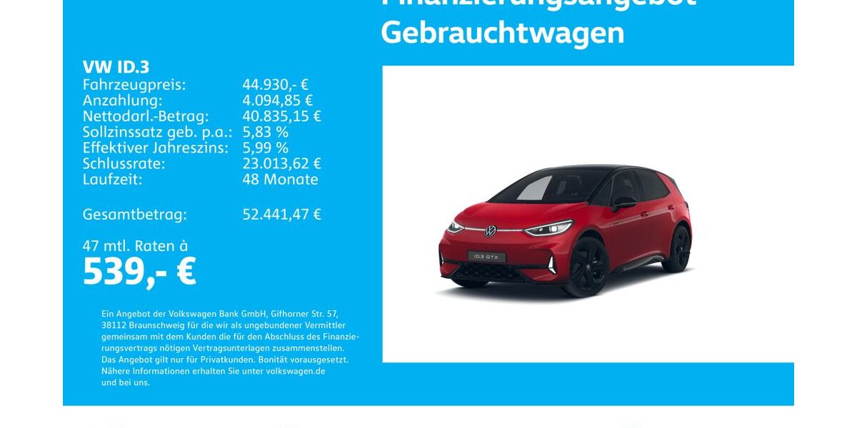 VW ID.3 10.498 km 44.430 &euro; Stuttgart-Wangen 70188