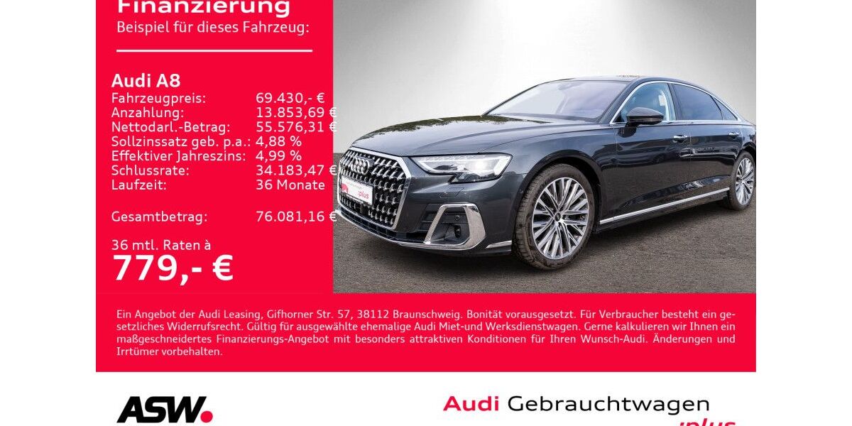 Audi A8 24.990 km 69.430 &euro; Heilbronn 74074