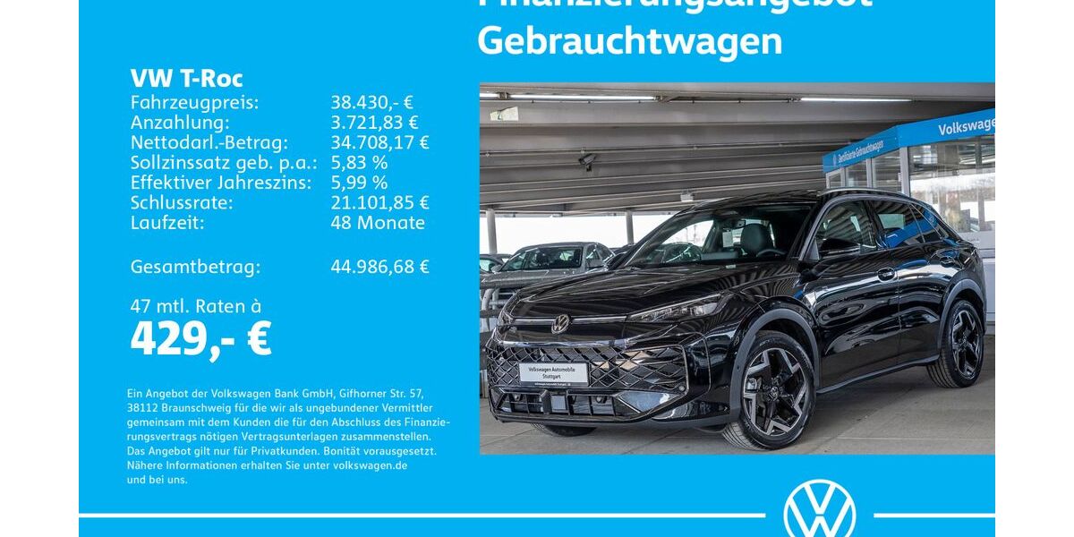 VW T-Roc 1.505 km 37.430 &euro; Stuttgart-Wangen 70188