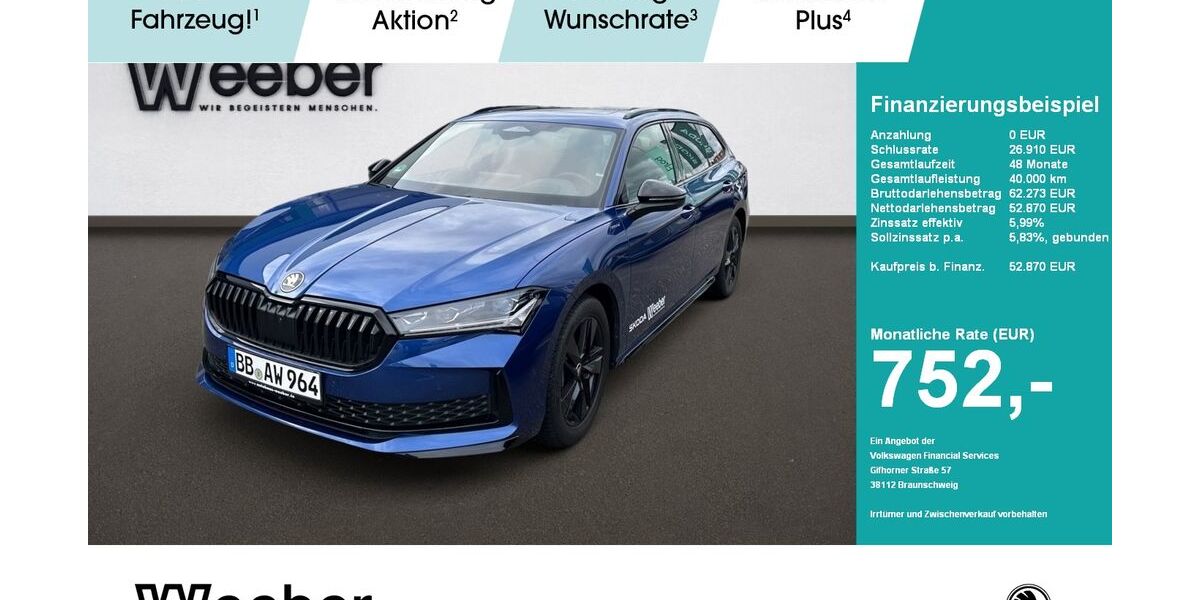 Skoda Superb 8.000 km 52.870 &euro; Weil der Stadt 71263