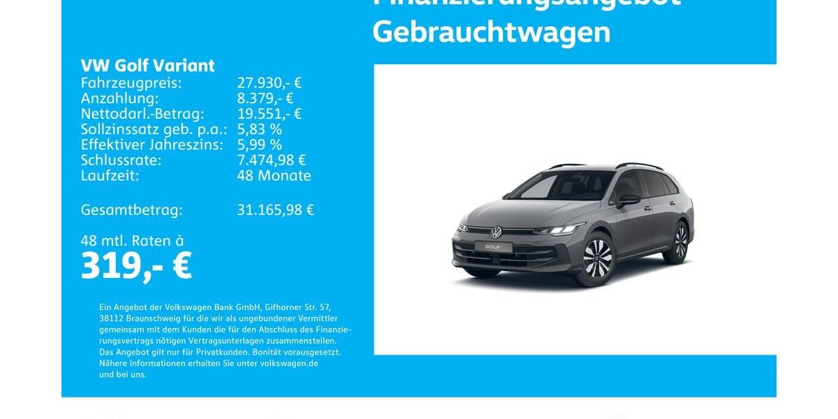 VW Golf 8.762 km 28.430 &euro; Stuttgart-Feuerbach 70469