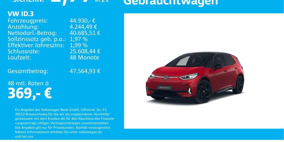 VW ID.3 10.498 km 44.930 &euro; Stuttgart 70188