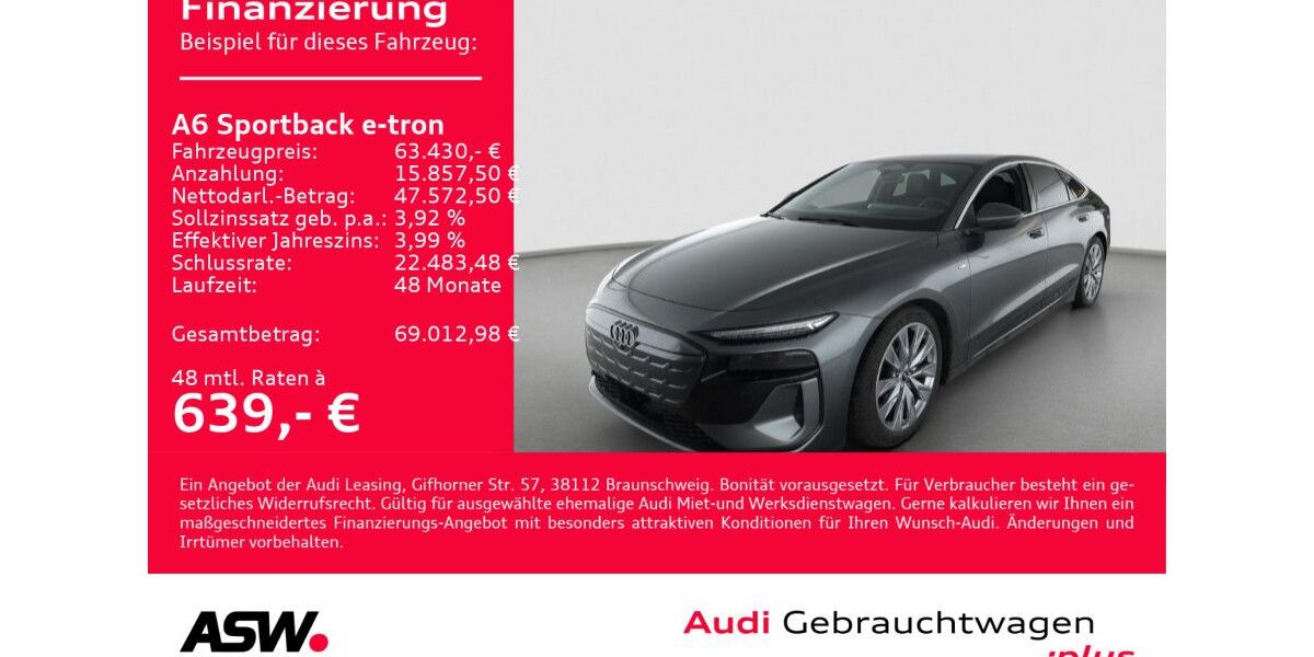 Audi A6 e-tron 9.300 km 63.430 &euro; Heilbronn 74074
