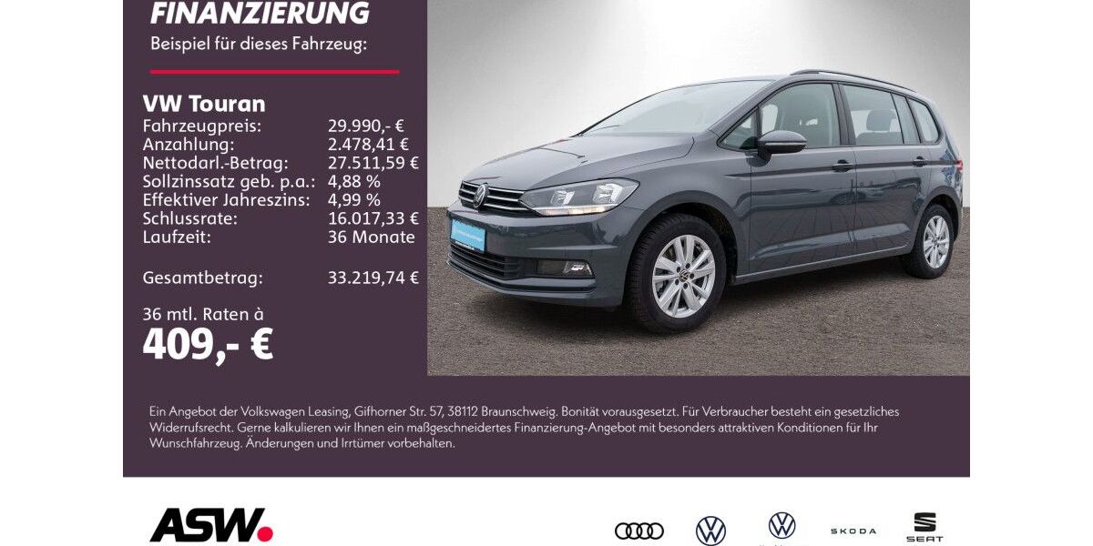 VW Touran 29.900 km 29.990 &euro; Weinsberg 74189