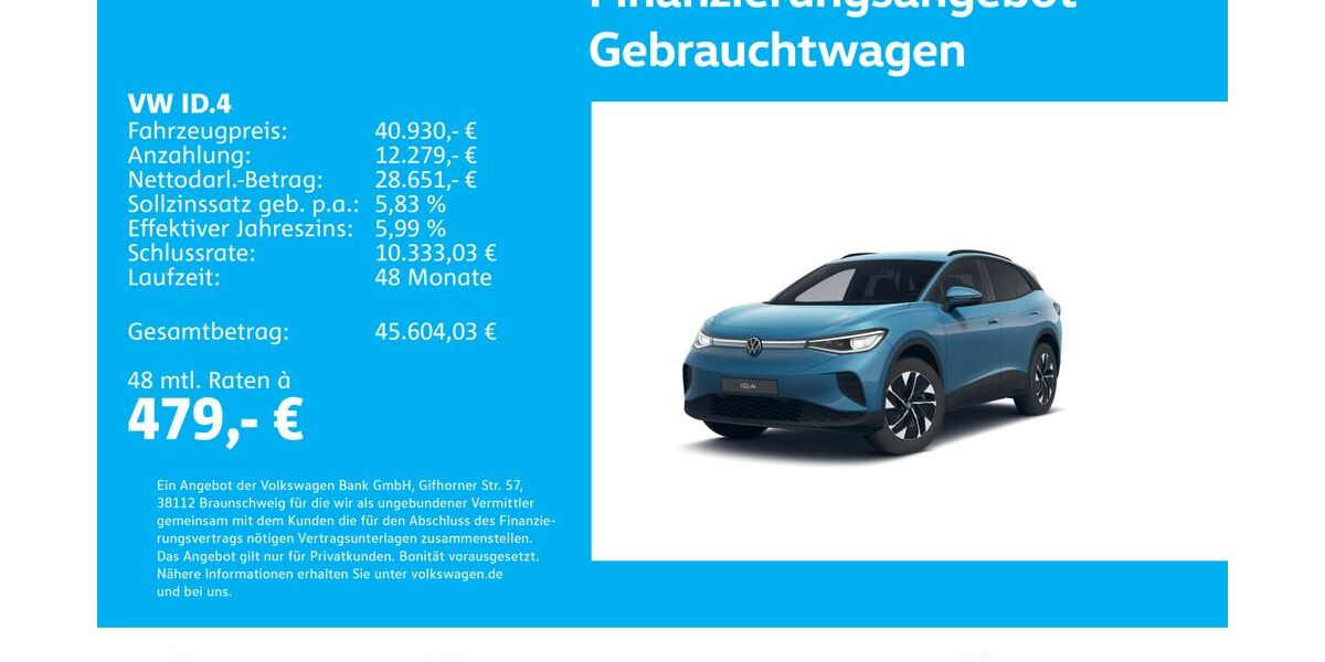 VW ID.4 19.113 km 40.430 &euro; Stuttgart-Wangen 70188